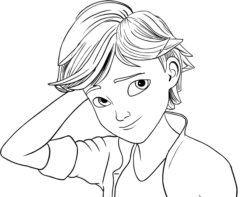 Coloring book embarrassed Adrien Agreste